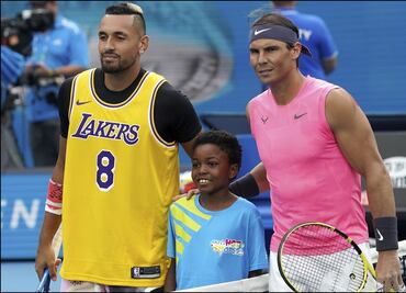 Kyrgios y Nadal recuerdan a Kobe Bryant en su partido en Australia