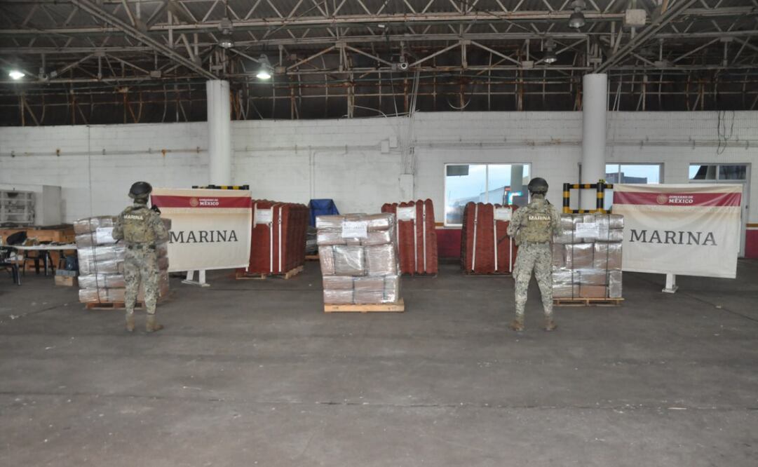 Marina asegura casi una tonelada de marihuana en el puerto de Veracruz. (24/10/2024) Foto: Especial