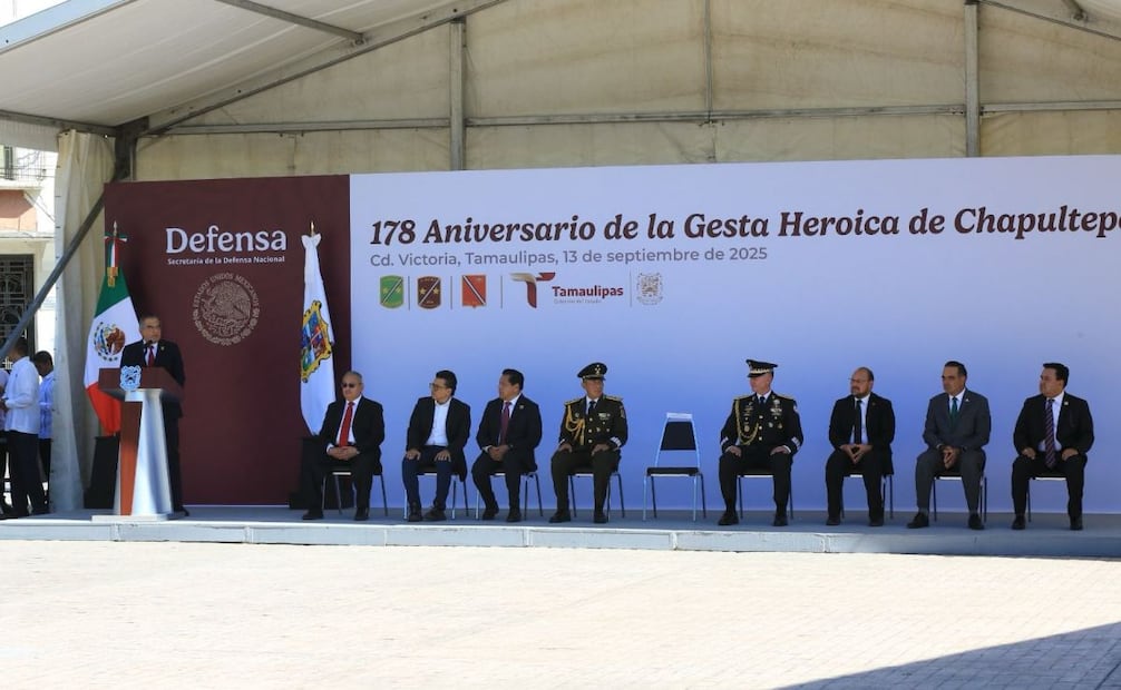 Américo Villarreal encabeza, junto al general Enrique García Jaramillo, ceremonia del 178 aniversario de la Gesta Heroica de los Niños Héroes de Chapultepec. Foto: Especial