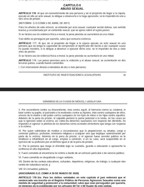 Foto: Captura de pantalla del código penal del Distrito Federal
