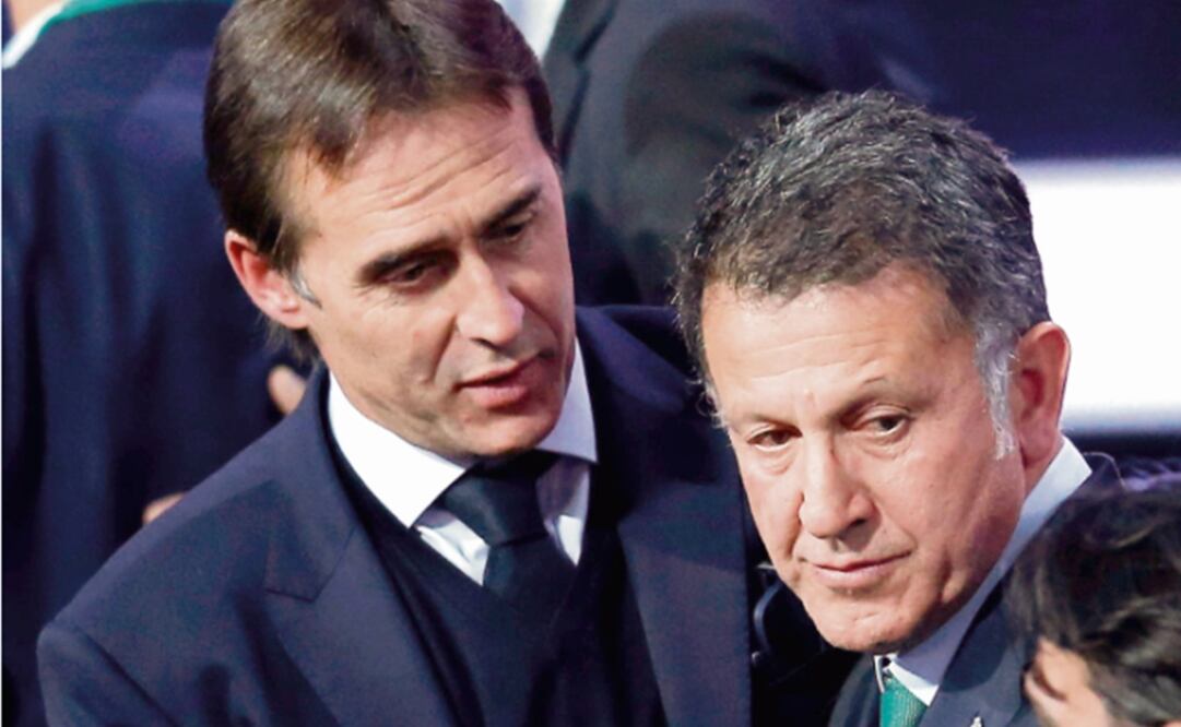 “Tiene un técnico [Joaquim Löw] que tiene un proceso de más de diez años. Ha sabido renovar su grupo”. Julen Lopetegui, DT de España (izq.), se acercó a platicar con Osorio. (SERGEI CHIRIKOV. EFE Julen Lopetegui, DT de)