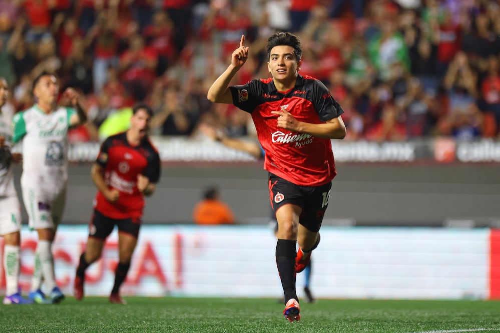 Gilberto Mora en festejo de gol, durante la fase regular del Apertura 2026 con TIjuana - Foto: Imago7