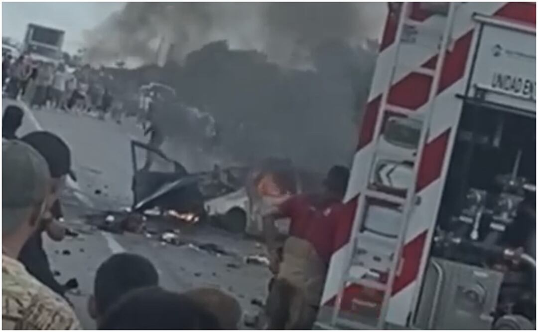 El impacto ocurrió en el kilómetro 144 de la carretera de Ciudad Victoria a Matamoros, antes de llegar a El Encinal. Foto: Especial