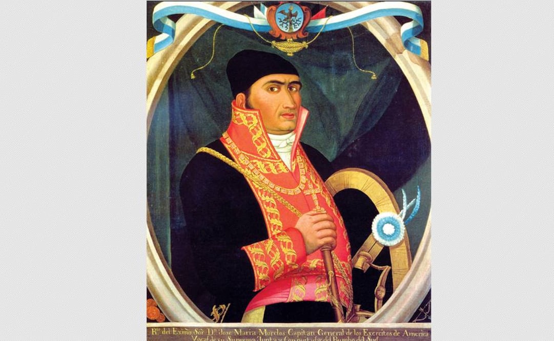  Obra de un pintor anónimo de origen mixteco, esta es la única imagen en la que Morelos posó en vida. Óleo sobre tela, 1812. Cortesía/Museo Nacional de Historia.