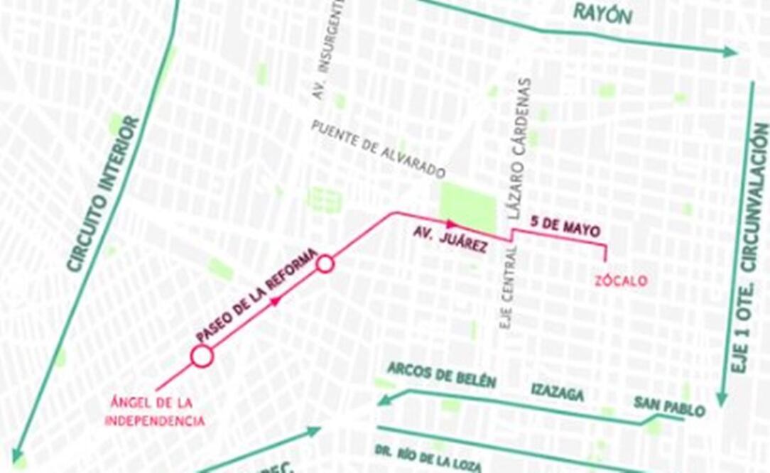 Mapa. Ruta de la marcha del Orgullo Gay 2016