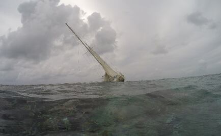 Encalla velero estadounidense en Área Natural Protegida de Quintana Roo