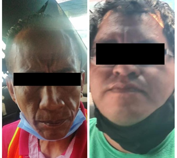 Los agentes hicieron una revisión a los sujetos y les hallaron un horno industrial color plata y 40 bolsas de plástico con mariguana. Foto: Especial 