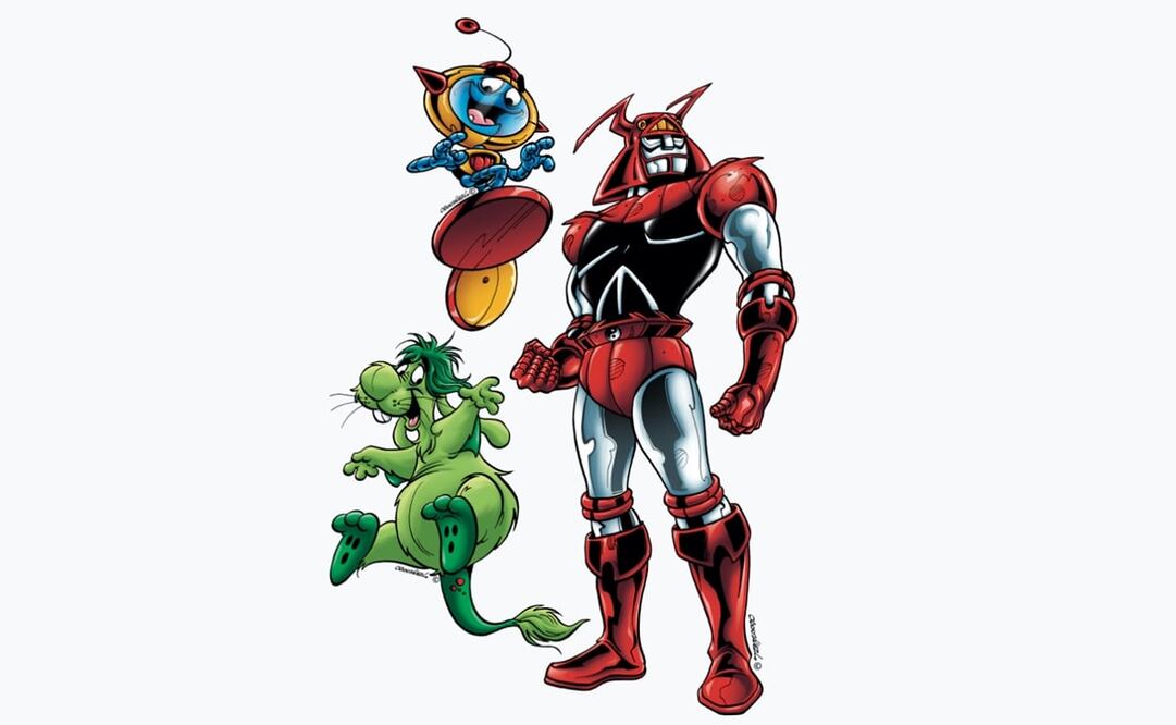 Foto: "Karmatrón y los Transformables © ¡Ka-Boom! Estudio S.A. de C.V. bajo licencia de Óscar González Loyo. D.R.1985-2020."