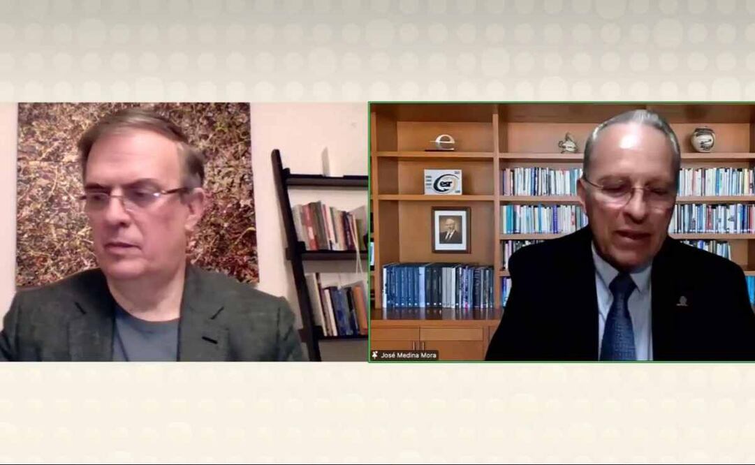 Marcelo Ebrard próximo secretario de Economía y José Medina Mora presidente de la Coparmex en las Juntas Binacionales Coparmex 2024 México-Japón. Foto: Especial