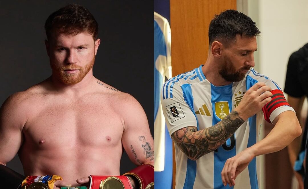 El boxeador amenazó a Messi a través de su cuenta de X | FOTOS: @canelo/@leomessi