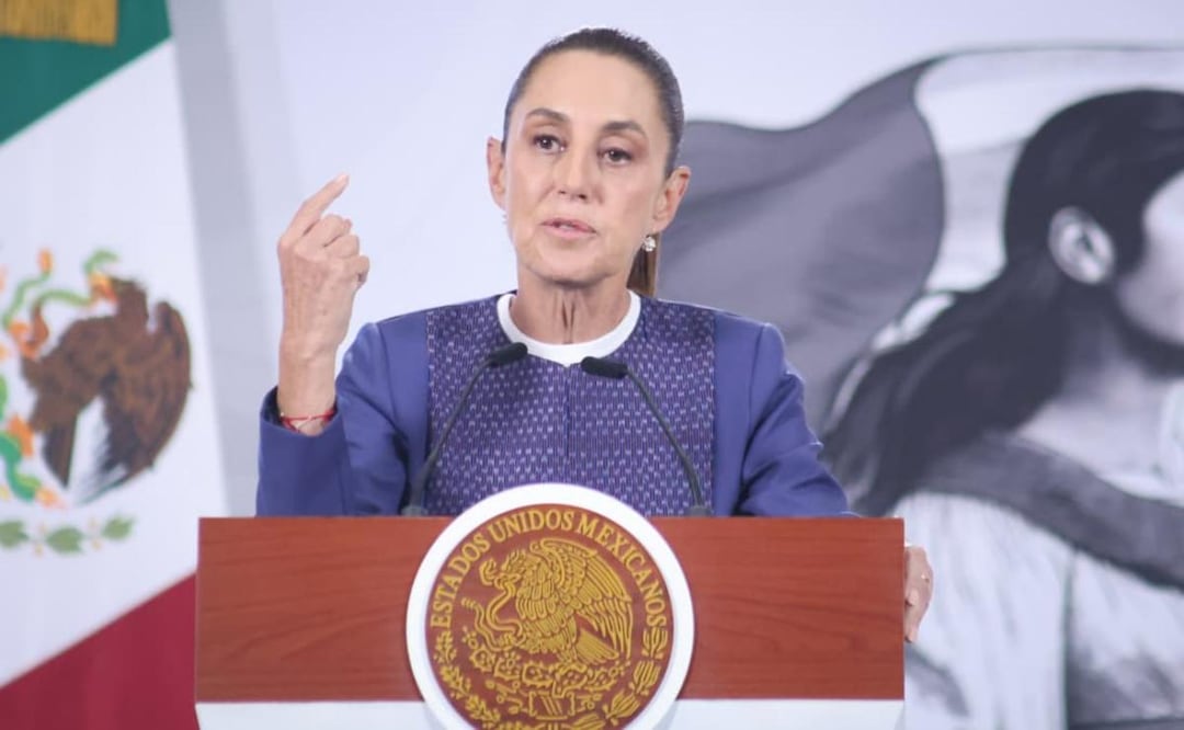 Presidenta Claudia Sheinbaum durante su conferencia de prensa desde Palacio Nacional este martes 24 de marzo (24/03/2026). Foto: Luis Camacho / EL UNIVERSAL