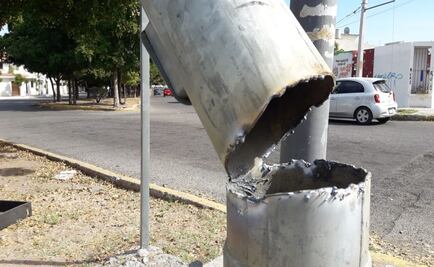 Derriban estructuras de cámaras de seguridad en Sinaloa