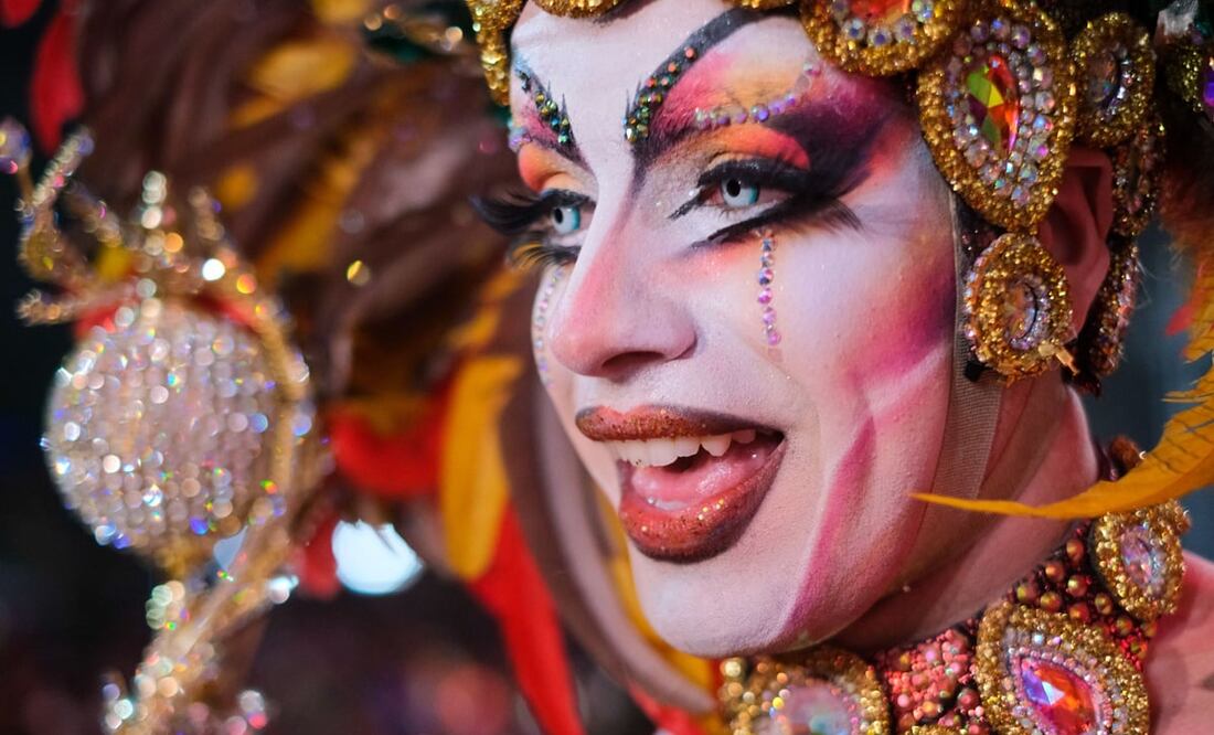 Ganador de la gala Drag Queen del carnaval de Las Palmas de Gran Canaria 2023, que este año celebra su 25 aniversario. Foto: Angel Medina/EFE