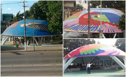 Remodelación arruina mural de 2 mdp en Tabasco