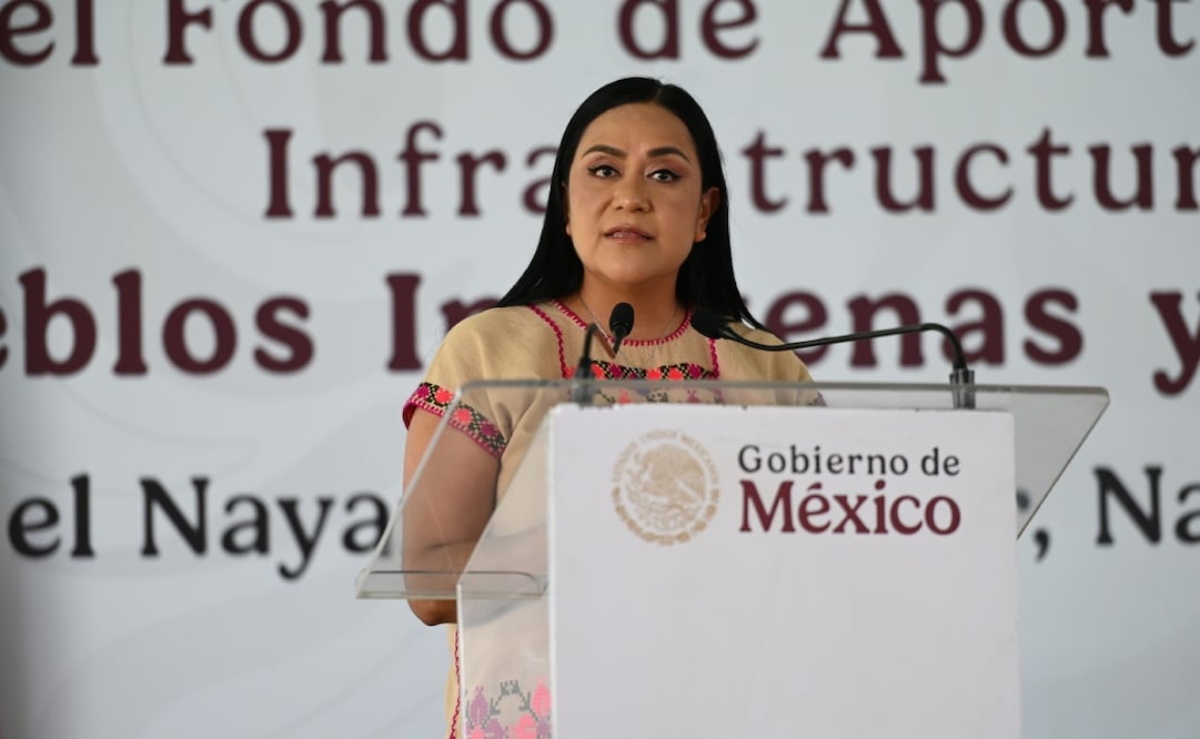 La titular de la Secretaría de Bienestar entregó recursos para obras prioritarias. Foto: Sharon Mercado/ EL UNIVERSAL