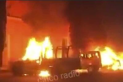 Reportan quema de patrullas en alcaldía de Puebla tras enfrentamiento