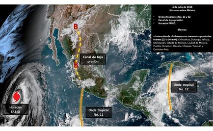 Tormentas en 12 entidades provocadas por dos ondas tropicales