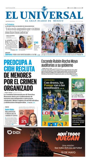 Portada impresa del 11 de mayo de 2026