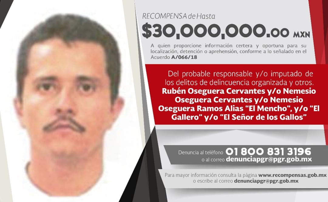 Nemesio Oseguera es buscado por narcotráfico y por homicidio culposo. (ARCHIVO EL UNIVERSAL)