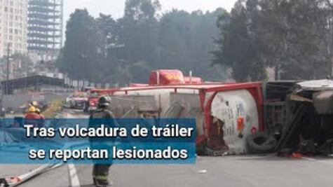 Captan volcadura de tráiler en la autopista México-Toluca