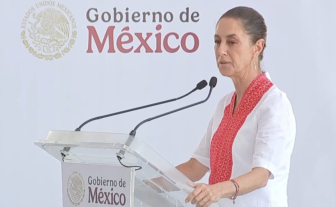La presidenta Claudia Sheinbaum durante la inauguración del primer Polo de Desarrollo Económico para el Bienestar en Huamantla, Tlaxcala, este domingo 12 de abril de 2026. Foto: Captura