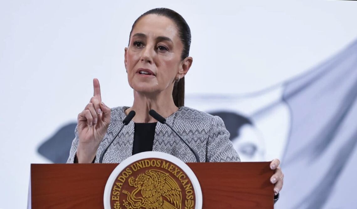 La presidenta Claudia Sheinbaum en la mañanera del 5 de junio de 2025. Foto: Fernanda Rojas/EL UNIVERSAL