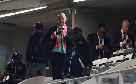 Gianni Infantino asiste al Repechaje Mundialista en Guadalajara y comparte palco con Mikel Arriola y Amaury Vergara 