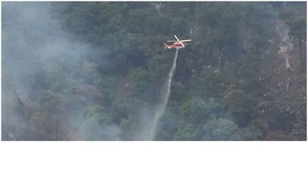 Continúa combate contra incendio en Tepoztlán