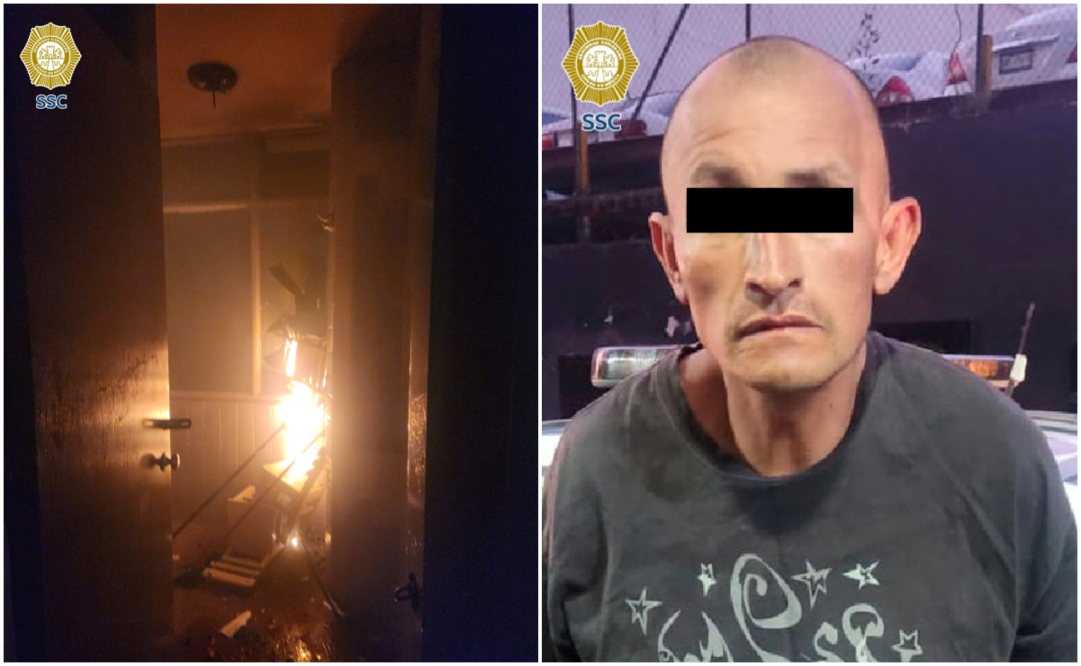 Sujeto provoca incendio en un edificio del Centro CDMX. Foto: Especial