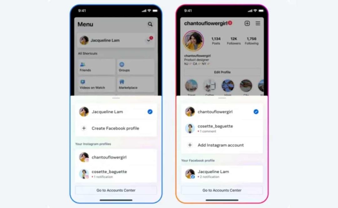 Meta lanza Centro de cuentas, para cambiar entre cuentas de Facebook e Instagram
