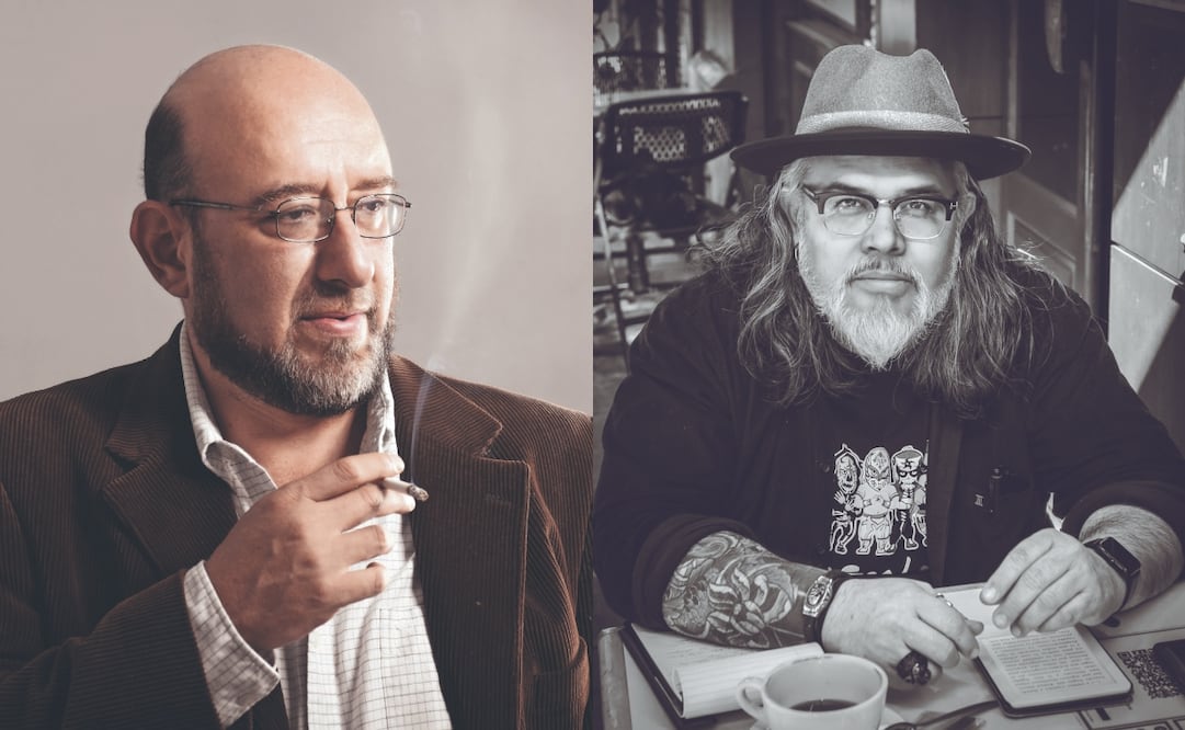 Los escritores Eduardo Antonio Parra y Carlos René Padilla lograron un reflejo del México actual sin que fuera su propósito. Foto: Penguin Random House y René López