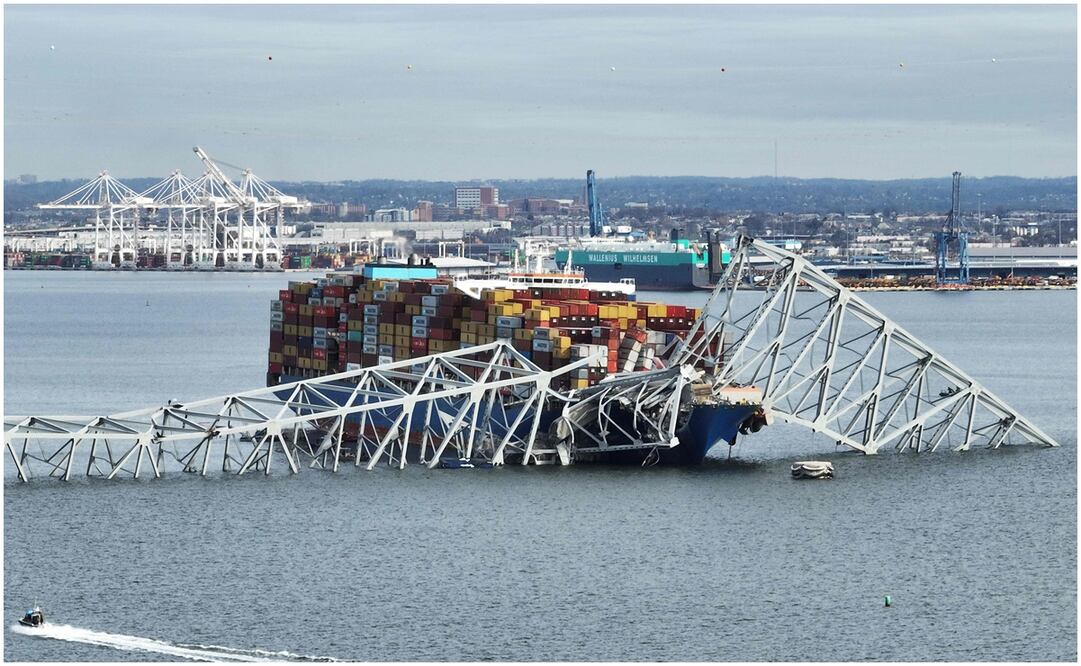 Accidente en el puente de Baltimore. Foto: AFP