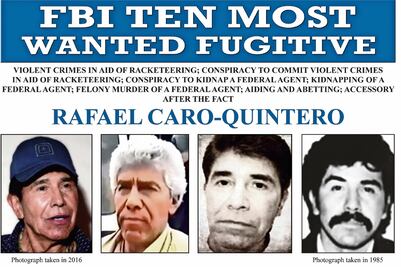 Caro Quintero, de los más buscados 