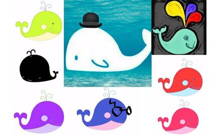 Ballenas de colores navegan en la red 