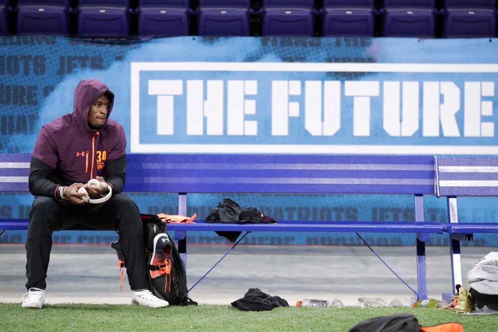 D. K. Metcalf durante el NFL Scouting Combine. FOTO: AP