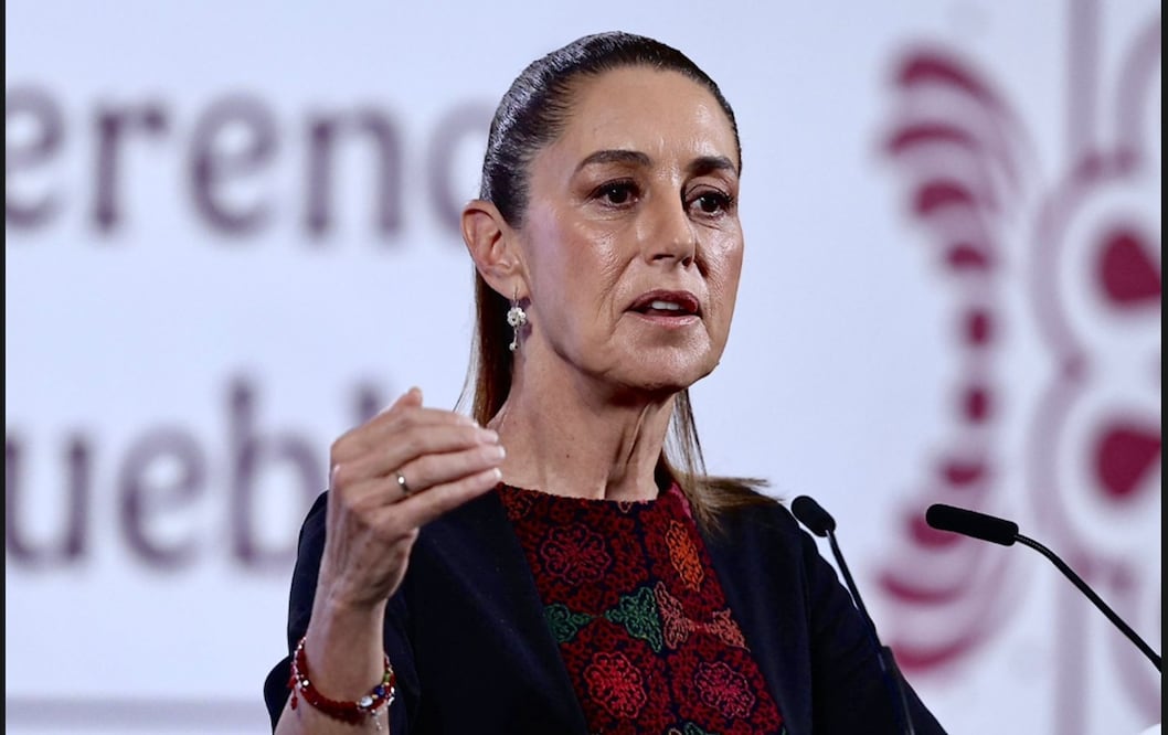 La presidenta Claudia Sheinbaum Pardo durante la mañanera del 27 de agosto de 2025. Foto: Berenice Fregoso/EL UNIVERSAL