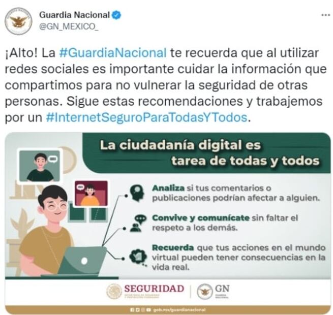 “¿Es recomendación o amenaza?”: Cuestionan “recomendaciones” de la Guardia Nacional sobre comentarios en redes