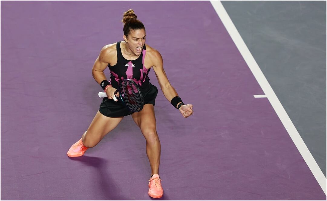 Maria Sakkari festejando en el Guadalajara Open / FOTO: CORTESÍA
