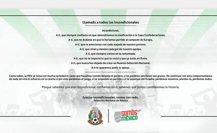 Tri pide a afición incondicional no gritar ¡ehhhh....!