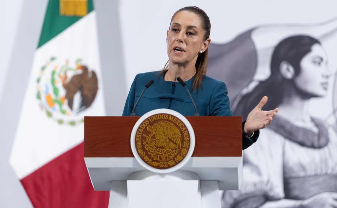 Conferencia de prensa mañanera de la presidenta Claudia Sheinbaum Pardo, este 25 de agosto desde Palacio Nacional. Foto: Hugo Salvador / EL UNIVERSAL.