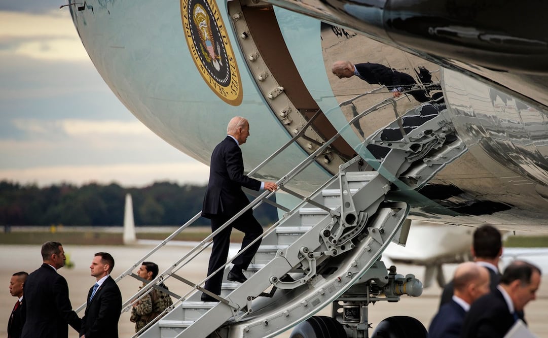 El presidente Joe Biden en la Base Andrews. Foto: EFE