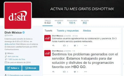 Se disculpa Dish por fallas en HBO Go