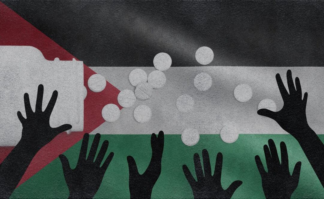 La guerra en Gaza ha puesto el sistema de salud del enclave al borde del colapso. Fotoarte: Angélica Vázquez.