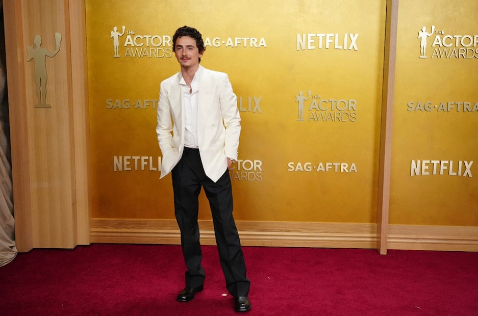 Timothee Chalamet  en la alfombra roja de los SAG Awards.
Foto: AP / Jordan Straus