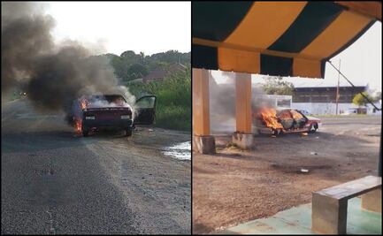 Grupo armado incendia vehículos en carretera de Jáltipan, Veracruz
