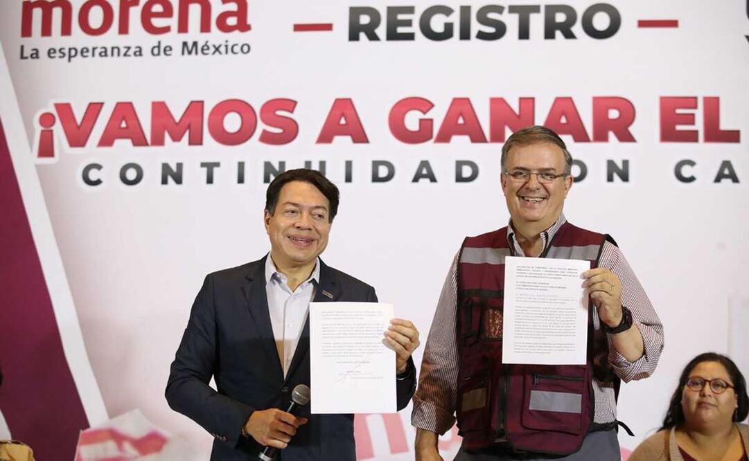 Marcelo Ebrard se registra como primer precandidato presidencial de Morena para 2024. Foto: Germán Espinosa / EL UNIVERSAL