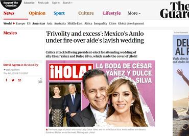 The Guardian retoma críticas por “frivolidad y exceso” en boda de Yáñez