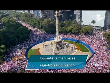 12 mil personas asisten a marcha en defensa del INE: Batres; organizadores dicen que 200 mil 