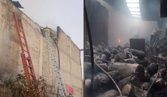 Incendio en recicladora de plástico en Valle de Chalco; evacúan a vecinos y controlan 80% del siniestro