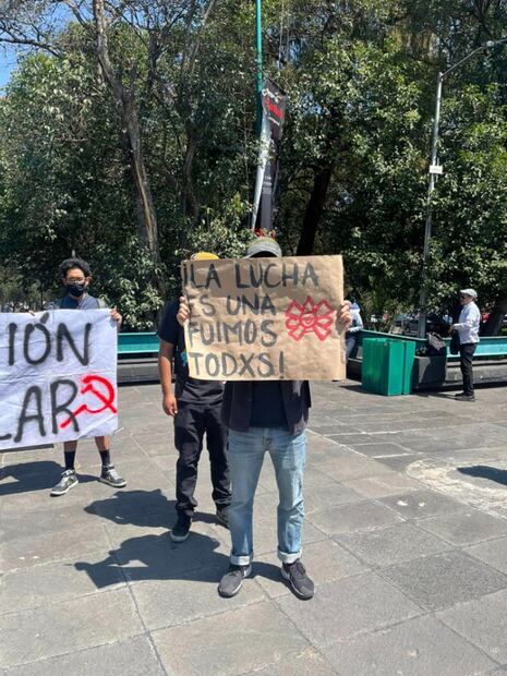Estudiantes y trabajadores de la ENAH se manifestaron en el Museo Nacional de Antropología.
Foto: Museo Nacional de Antropología
